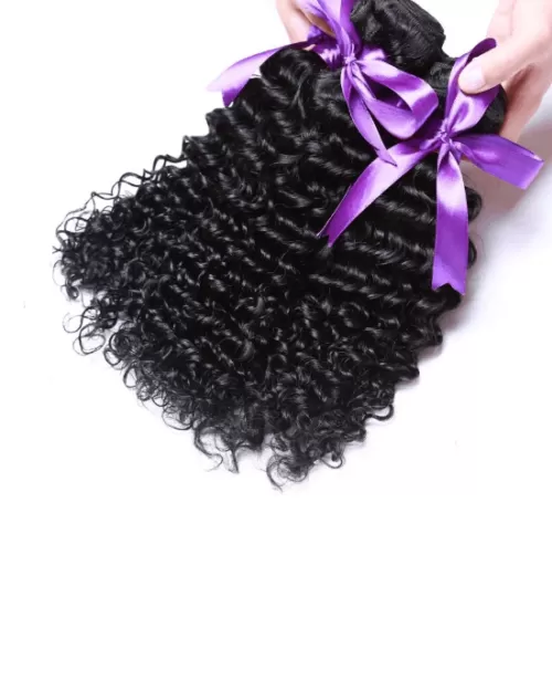 Cranberry Peruvian Human Hair 3 Bundles Deep Wave Bundles With Closure