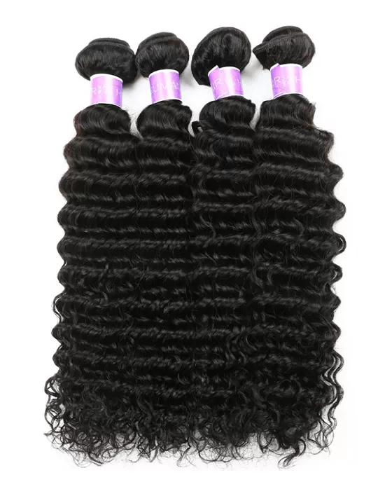 Cranberry Peruvian Deep Wave Bundles With Frontal Ear To Ear Lace Frontal Closure