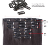 Leeons Long Straight Synthetic Hair Extensions Clips in Black Blonde Hairpiece