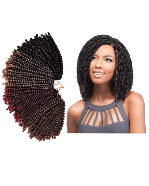 Leeons Kanekalon 8 In Soft Spring Twist Hair Extension Micro Synthetic Curly Weave Crochet Braids 30Roots