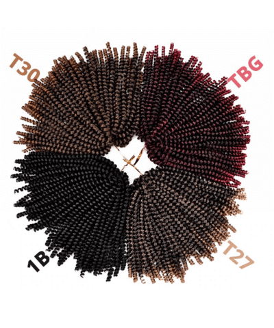 Leeons Kanekalon 8 In Soft Spring Twist Hair Extension Micro Synthetic Curly Weave Crochet Braids 30Roots