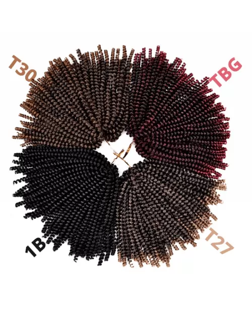 Leeons Kanekalon 8 In Soft Spring Twist Hair Extension Micro Synthetic Curly Weave Crochet Braids 30Roots