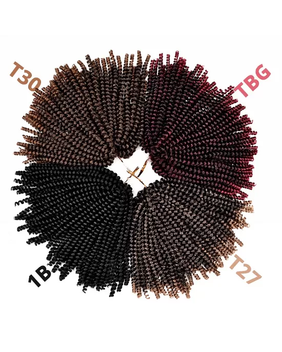 Leeons Kanekalon 8 In Soft Spring Twist Hair Extension Micro Synthetic Curly Weave Crochet Braids 30Roots