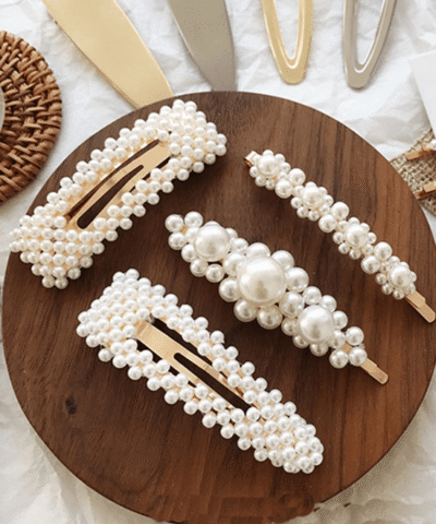 Oaoleer Women's Glitter Pearl Fashion Barrettes