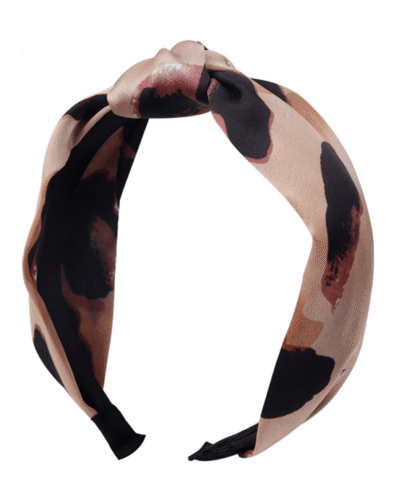 Oaoleer Leopard Velvet Twist Knot Sweet Chiffon Print Pattern Headband