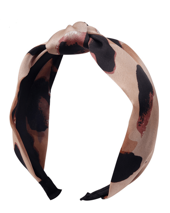 Oaoleer Leopard Velvet Twist Knot Sweet Chiffon Print Pattern Headband