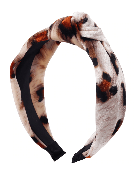 Oaoleer Leopard Velvet Twist Knot Sweet Chiffon Print Pattern Headband