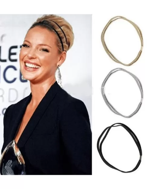 Oaoleer Women's Fashion 6 pcs Glitter Double Hair Hoop Elastic Headband
