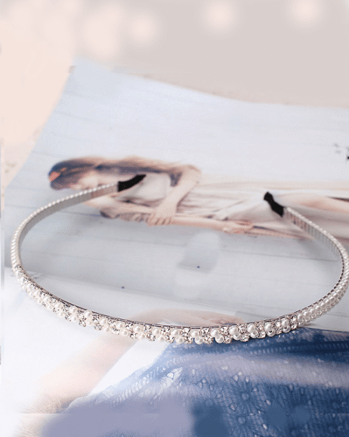 M MISM Women's Elegant Crystal Pearl Hair Bands Headband