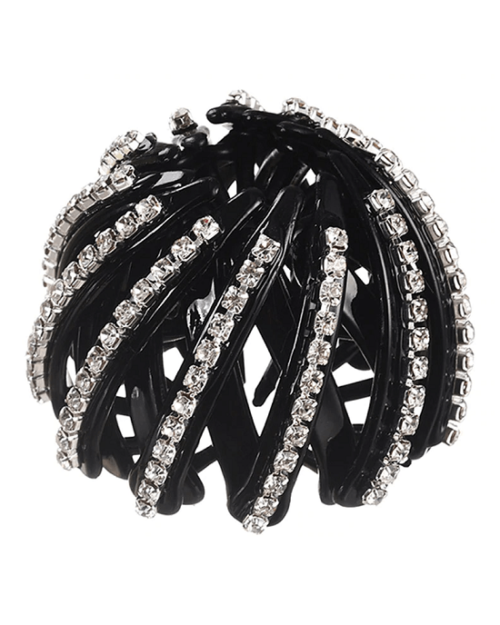 M MISM Pearl Rhinestones Colorful Bud Hair Claw Bun Hairpins
