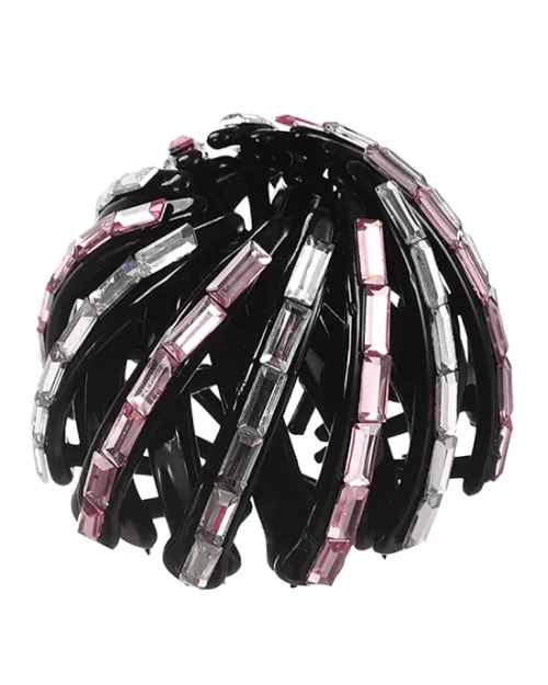 M MISM Pearl Rhinestones Colorful Bud Hair Claw Bun Hairpins