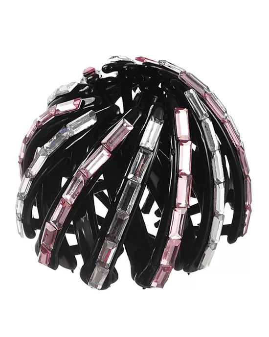 M MISM Pearl Rhinestones Colorful Bud Hair Claw Bun Hairpins