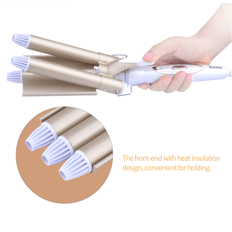 Kemei Professional 110-220V Ceramic Iron Triple Barrel Hair Curler