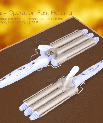 Kemei Professional 110-220V Ceramic Iron Triple Barrel Hair Curler