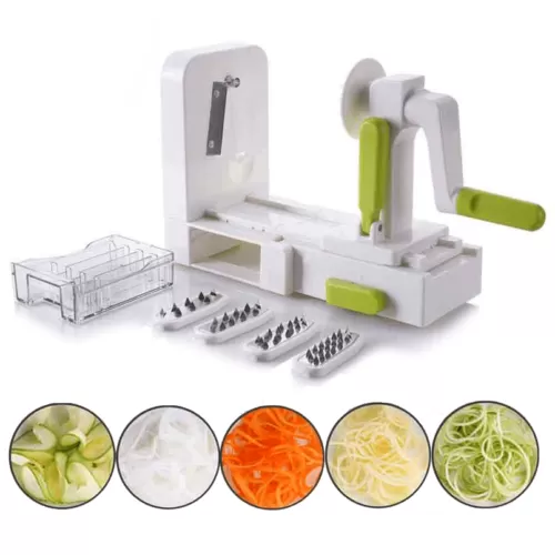Folding 5 Blade Spaghetti Vegetable Spiral Slicer Carrot Zucchini Noodler Maker