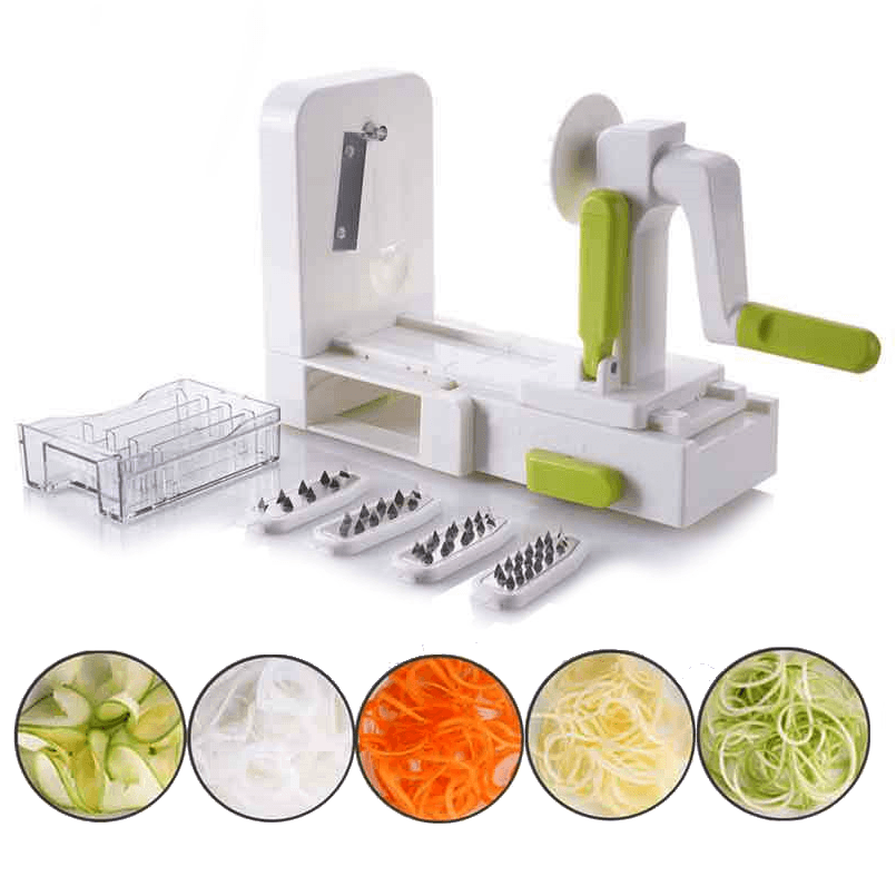 Folding 5 Blade Spaghetti Vegetable Spiral Slicer Carrot Zucchini Noodler Maker