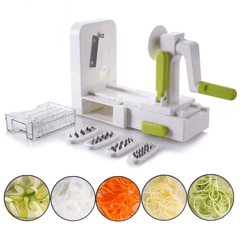 Folding 5 Blade Spaghetti Vegetable Spiral Slicer Carrot Zucchini Noodler Maker