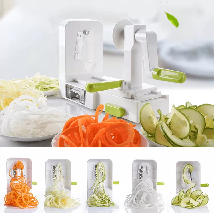 Folding 5 Blade Spaghetti Vegetable Spiral Slicer Carrot Zucchini Noodler Maker