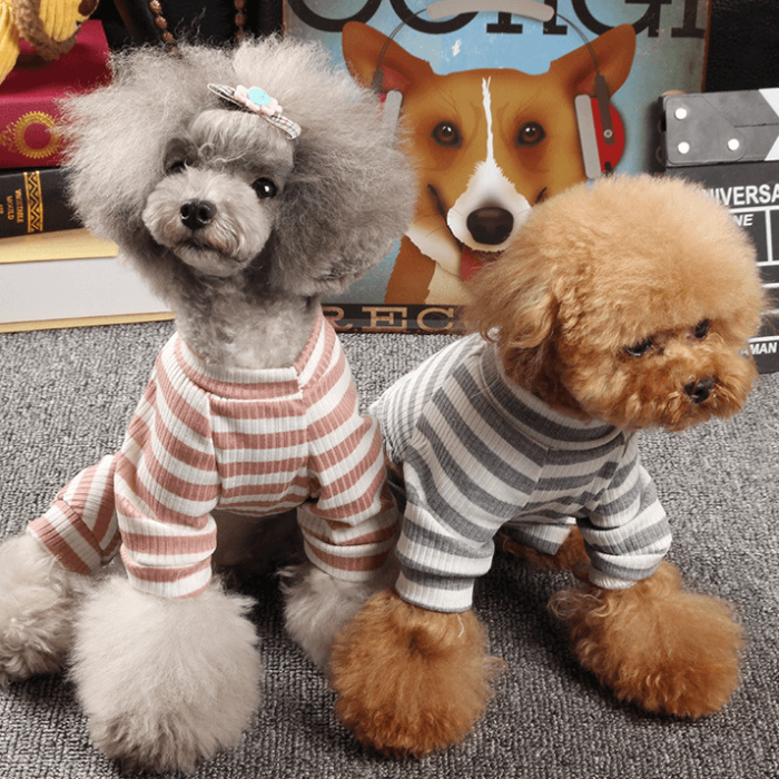 Pet Dog Stripes Pajamas Jumpsuits