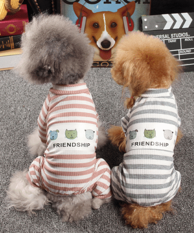 Pet Dog Stripes Pajamas Jumpsuits