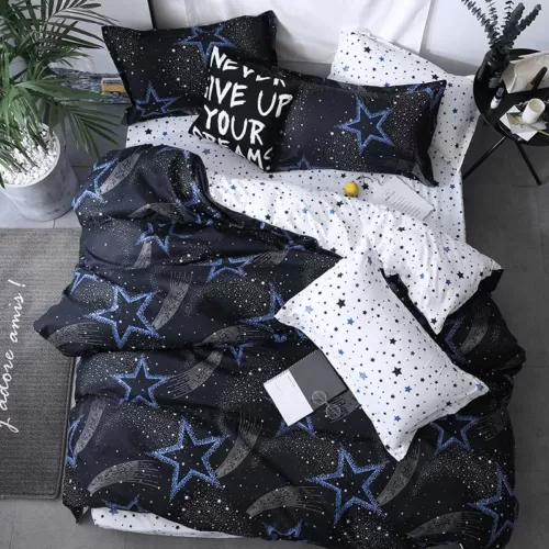 200TC Blue Gypsophila Bedding 4pcs Sheet Set,