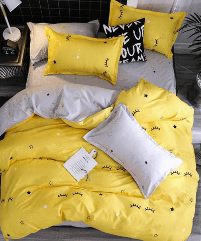 200TC Eyelash Golden Bedding 4pcs Sheet Set,