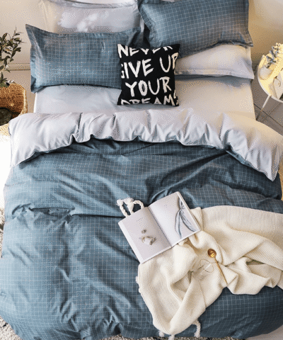 200TC Green Check Bedding 4pcs Sheet Set,