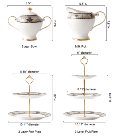 Bone China Cake Rack Double Layer Three-Layer Pottery Fruit Plate, teapot pot set