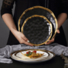 Luxury Gold Edges Ceramic Dinner Plate Set