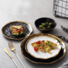 Luxury Gold Edges Ceramic Dinner Plate Set