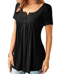 Women's V Neck Short Sleeve Top, Plus Size