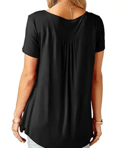 Women's V Neck Short Sleeve Top, Plus Size