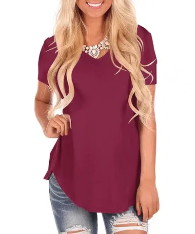 Women's V- Neck Short Sleeve Tops. Plus Size