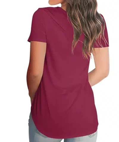 Women's V- Neck Short Sleeve Tops. Plus Size