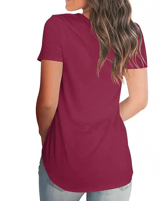 Women's V- Neck Short Sleeve Tops. Plus Size