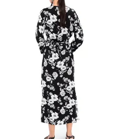 Women's V-Neck Floral Print High/Low Dress
