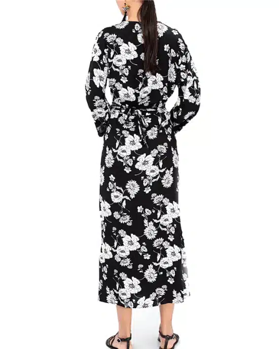 Women's V-Neck Floral Print High/Low Dress