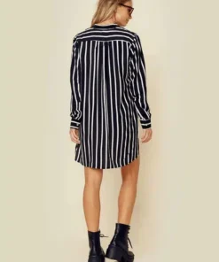 Women's V-Neck Striped Popover Top