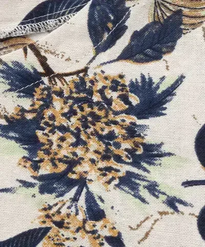 Women's Floral Printed Short Sleeve Loose Linen Dresses