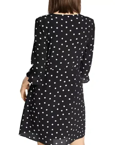 Eye Candy Dotted Faux Wrap Dress