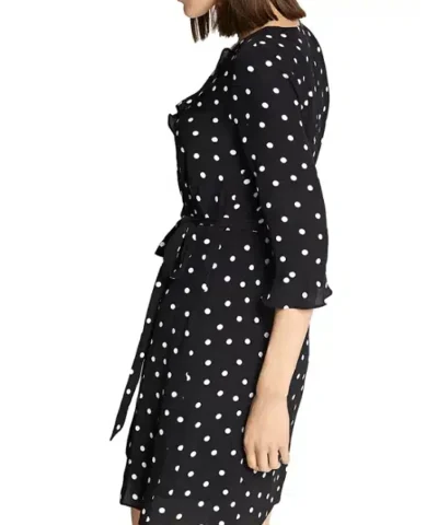 Eye Candy Dotted Faux Wrap Dress