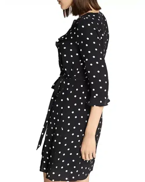 Eye Candy Dotted Faux Wrap Dress