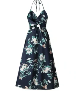 Women's High Waist Split Ruffle-Hem Wrap Dress