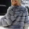 Women's Chevron Faux Fur Jacket
