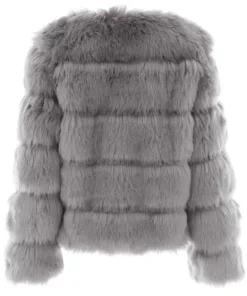 Women's Chevron Faux Fur Jacket