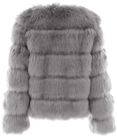 Women's Chevron Faux Fur Jacket
