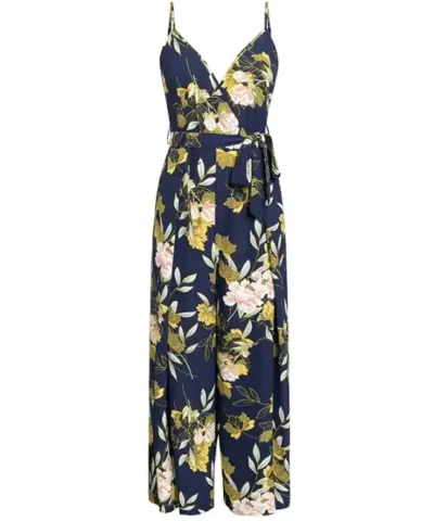 Women's V- Neck Floral Print Jumpsuits