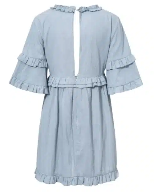 Women's Elegant Solid Ruffles Short Sleeve Dress