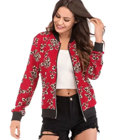 Women's Floral Print Long Sleeve Jacket