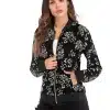 Women's Floral Print Long Sleeve Jacket